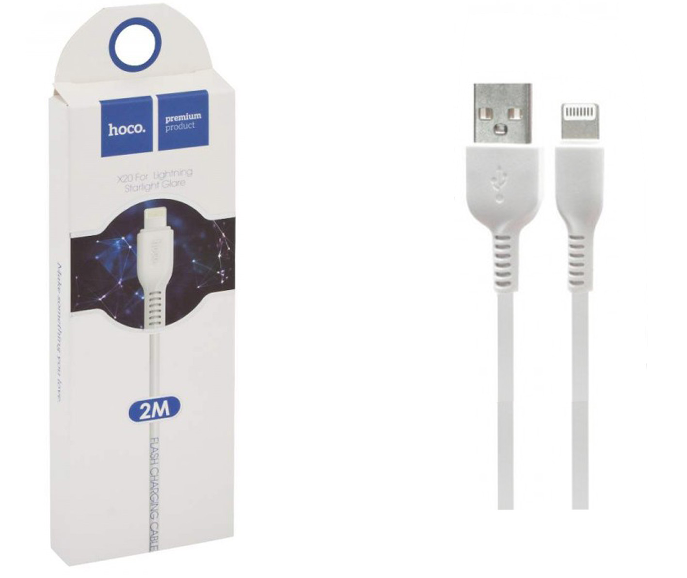шнур_USB_iPhone_HOCO_X20_2m